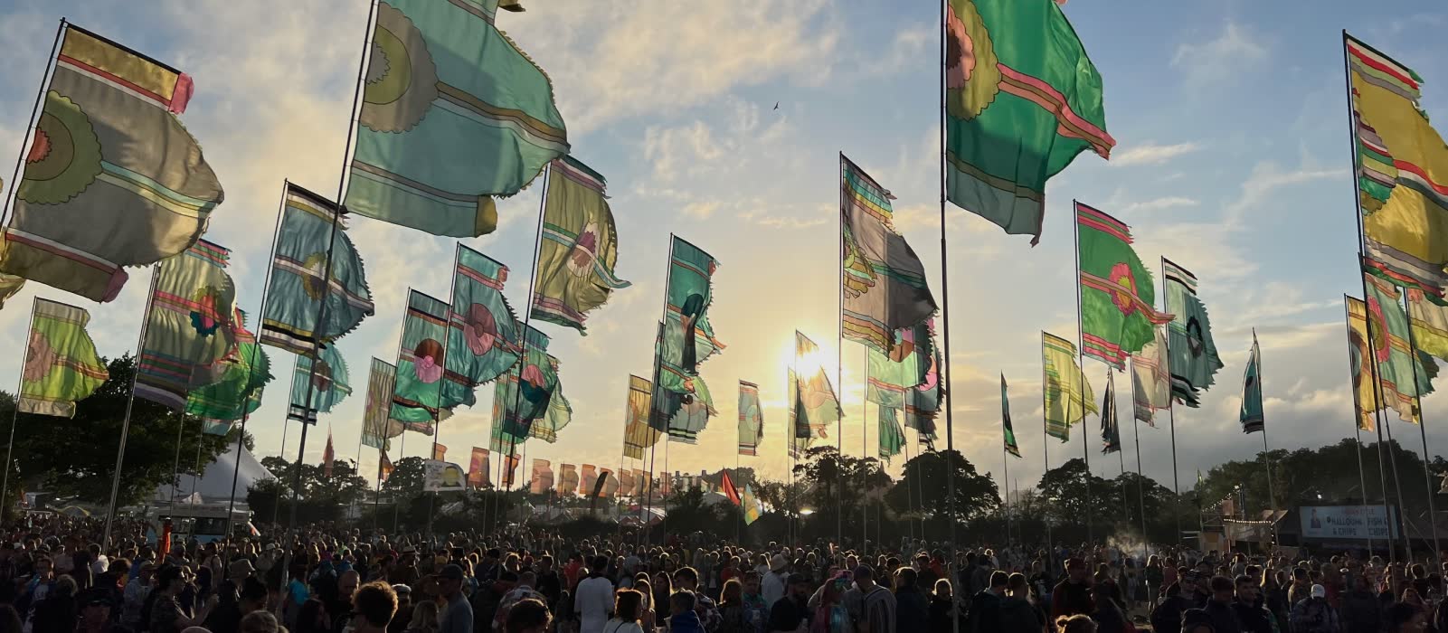 A field of flags at Glastonbury Festival